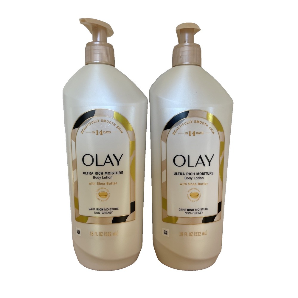 2 Pack Olay Ultra Rich Beautifully Smooth Skin + Shea Butter Lotion 18oz